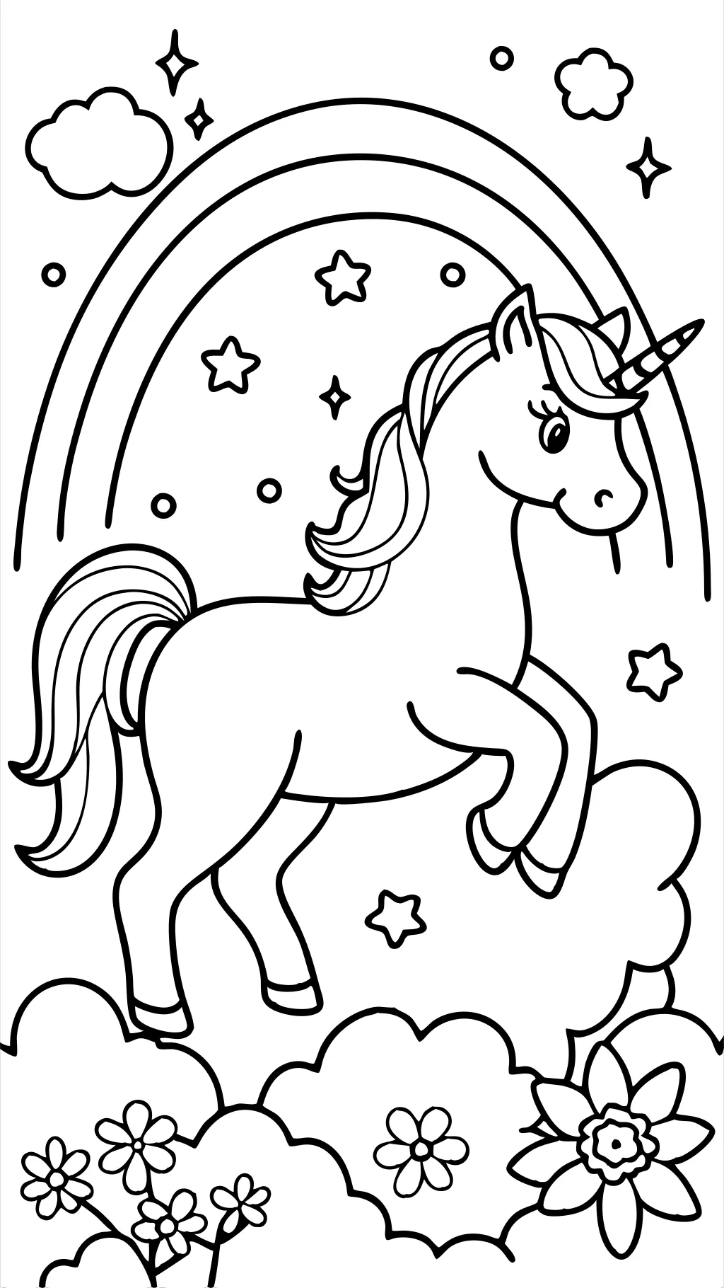 unicorn rainbow coloring pages